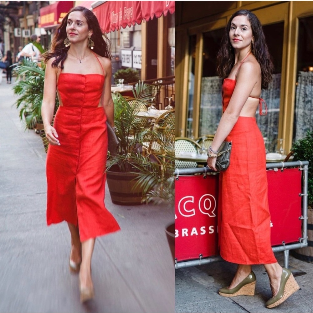 Reformation Red Midi Dress